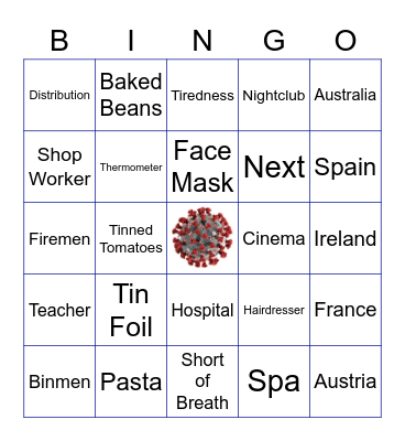 Covid Bingo Card