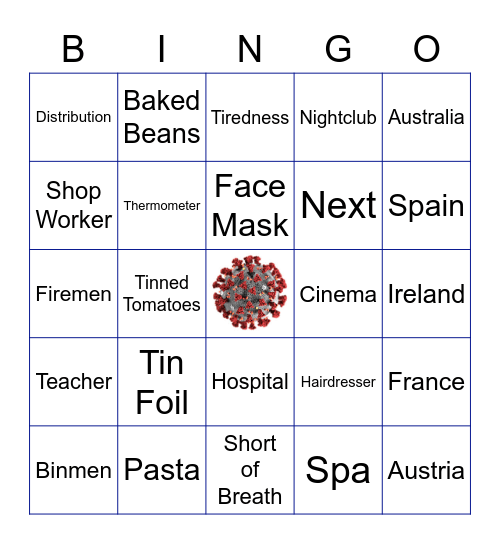 Covid Bingo Card