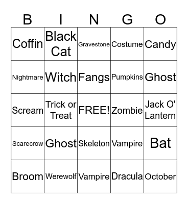 Happy Halloween! Bingo Card