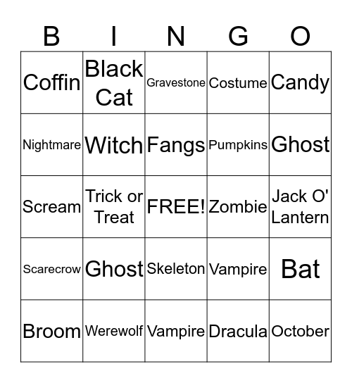 Happy Halloween! Bingo Card