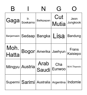 Chiara's Bingo Card