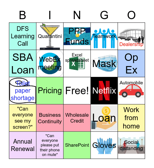 DFS Happy Hour Bingo Card