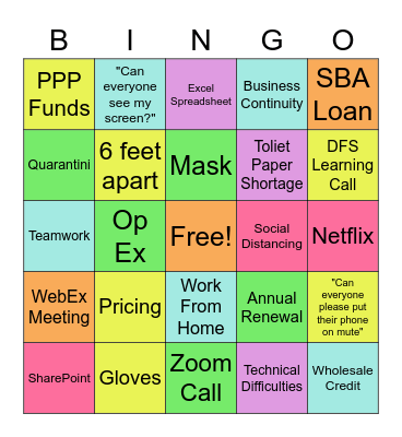 DFS Happy Hour Bingo Card