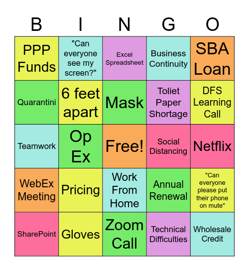 DFS Happy Hour Bingo Card