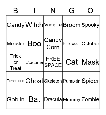 Halloween Bingo Card