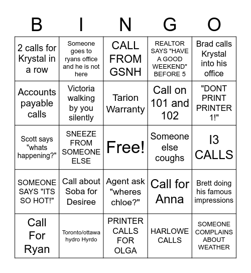 Lamb Bingo Card