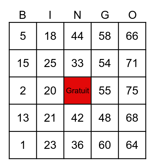 Le Bingo avec Johanne - 18 août Bingo Card