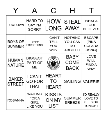 YACHT ROCK RD 2 Bingo Card