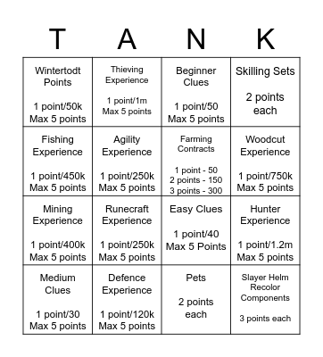 The Def CC Bingo Card