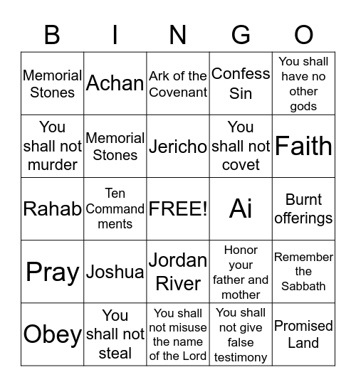 Obedience Bingo Card