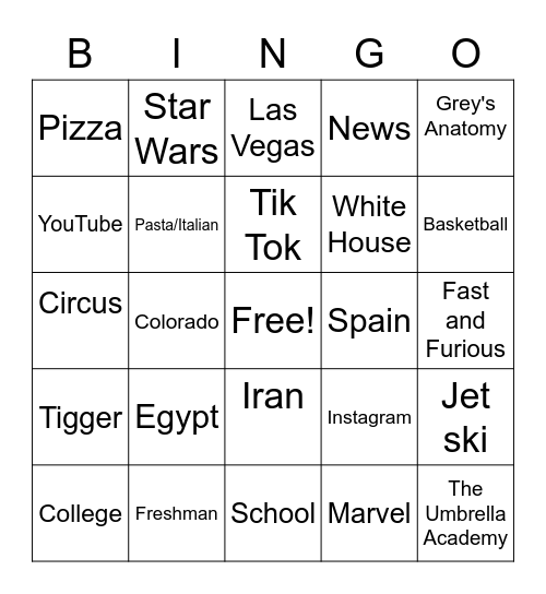 Getting to Know 1A Debate 1 Bingo Card