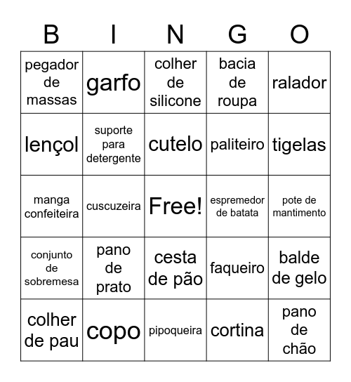 Bingo da Noiva Bingo Card