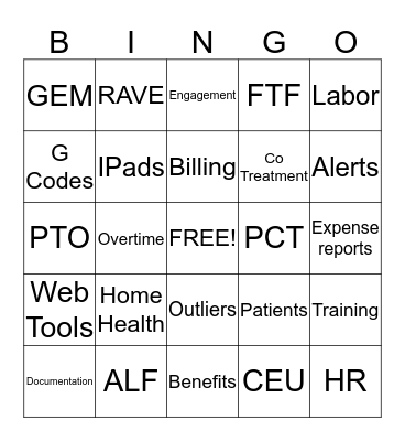 DOR Bingo Card