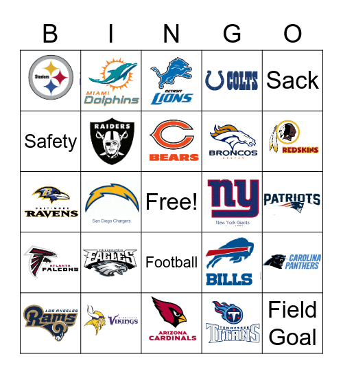 FOOTBALL BINGO Card