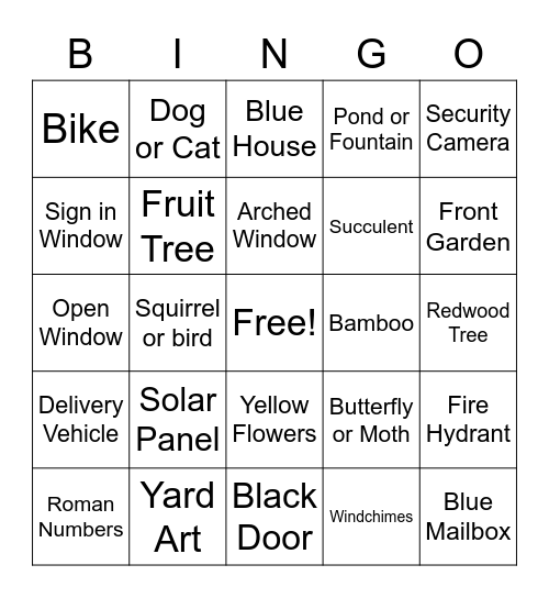 Oakland Bingo! Bingo Card