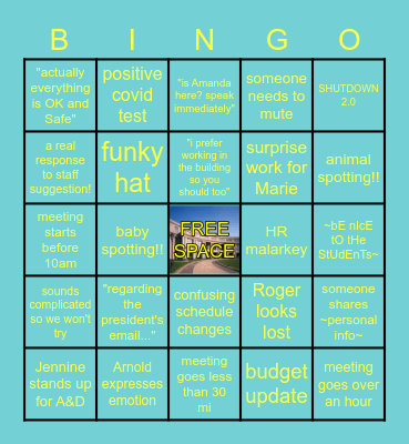 KSL ALL-STAFF ZOOM Bingo Card