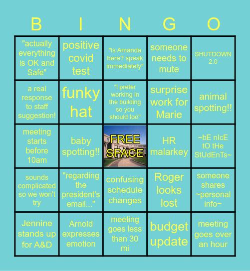 KSL ALL-STAFF ZOOM Bingo Card