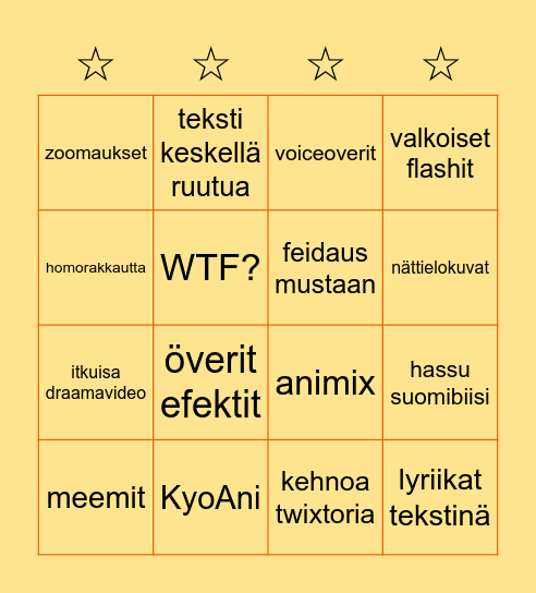ELOisa AMV-bingo Card