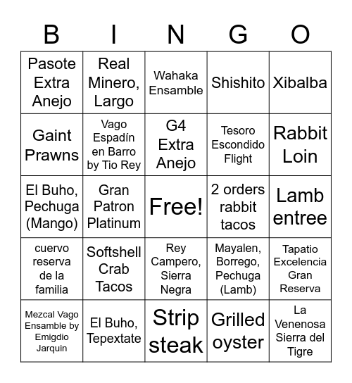 8/14 - 8/20 Bingo Card