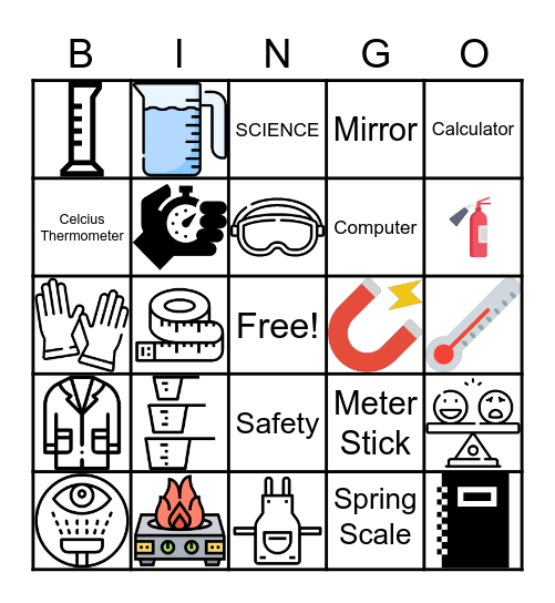 Scientific Tools Bingo Card