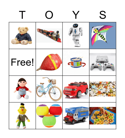 I want a toy! Bingo Card