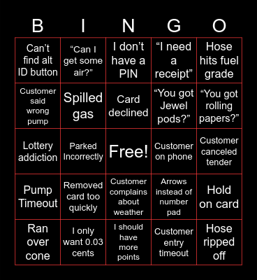 Fuel Center Bingo! Bingo Card