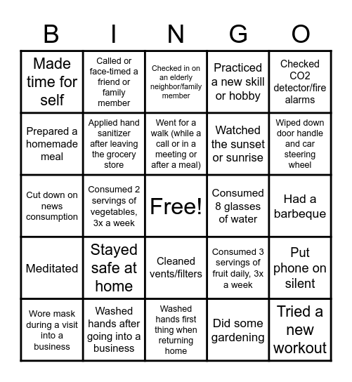 A. Hanley Bingo Card