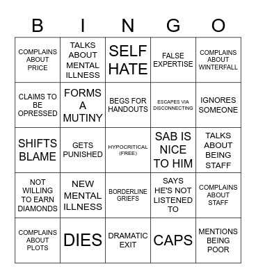 Waffle Bingo Card