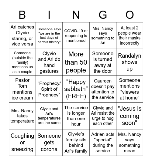 Clyvie and Ari's MBSDA Bingo Card