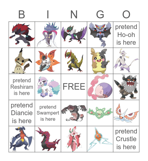 Favorite Pokemon Bingo Card