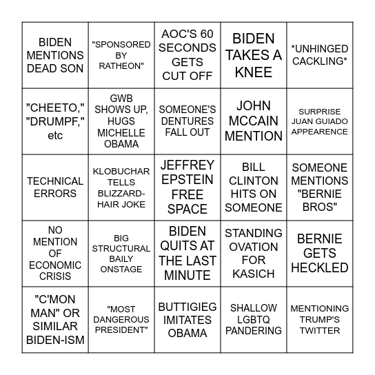 DEM CONVENTION BINGO Card