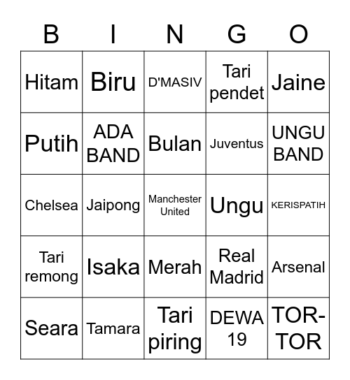 Ibebebebel. Bingo Card