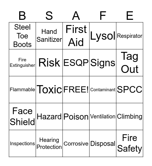 GULFPORT SSC SAFETY STAND DOWN Bingo Card