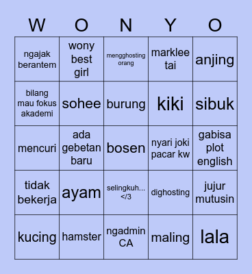 bingo memperingati nomad CD Bingo Card