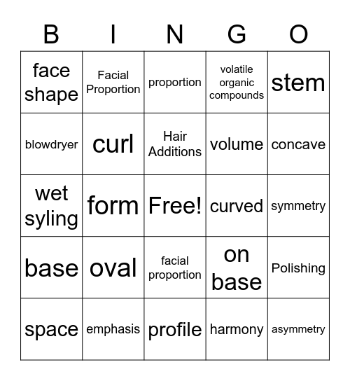 hair design quiz review Bingo Card