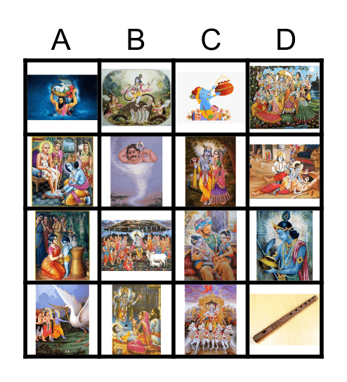 Krishna Bingo Card