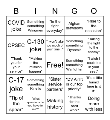 CFACC BINGO! Bingo Card