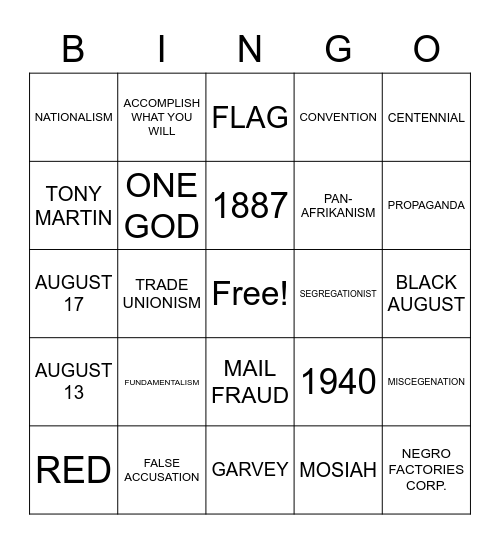 RBG Bingo Card