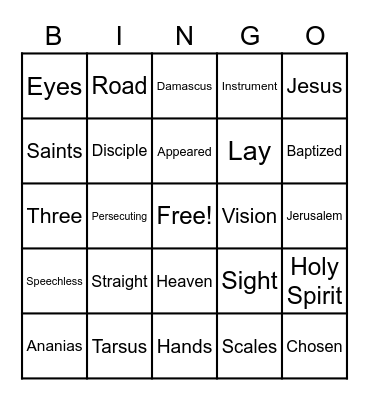 Bible Bingo Card