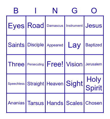 Bible Bingo Card