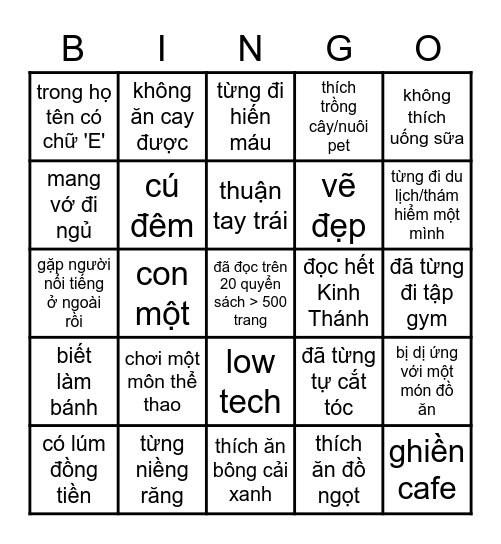 Phương An's bingo Card