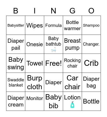 Essential Baby Bingo Card