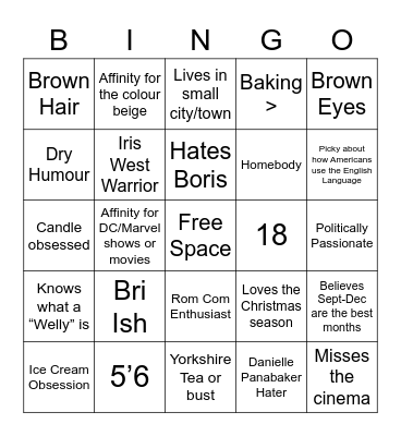 Skye Bingo Card