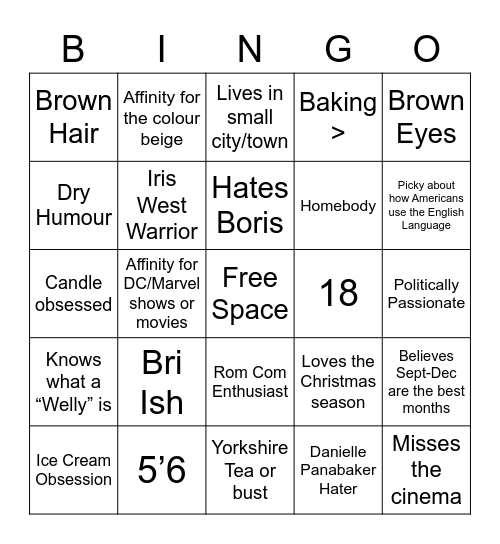 Skye Bingo Card