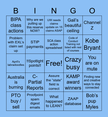 Zurich Bingo Card