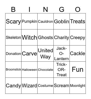 Halloween BINGO Card
