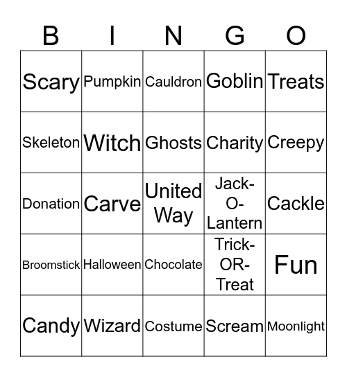 Halloween BINGO Card