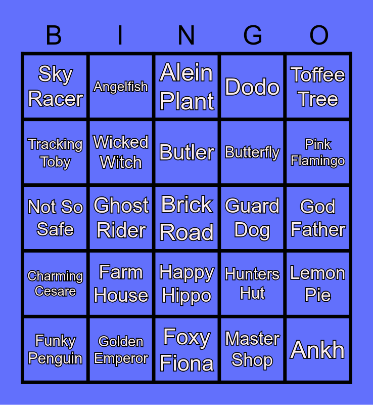 Coin Master Bingo Card