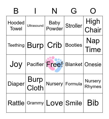 Baby Shower BINGO Card