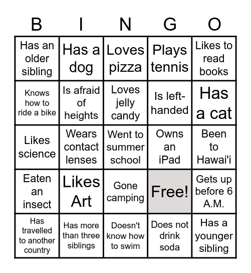 SPPS MS BINGO Card